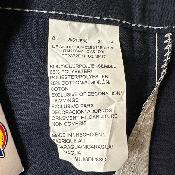 Dickies 8UU Womens Navy Blue Work Cargo Pants New Tags RN20697 Capris Ankle - Picture 7 of 10